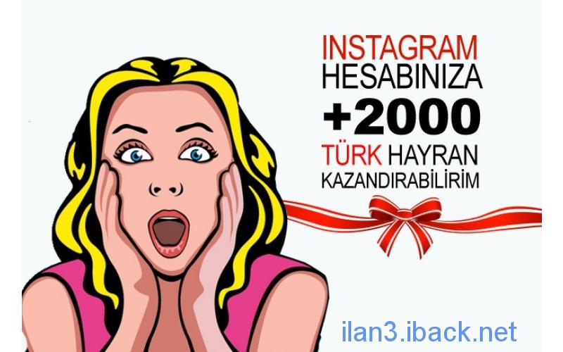 Sizin için 2000 Instagram Türk Aktif Hayran Kitlesi