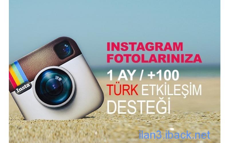 İnstagram Resimlerinize Otomatik +100 Türk Etkileşim Gönderebilirim