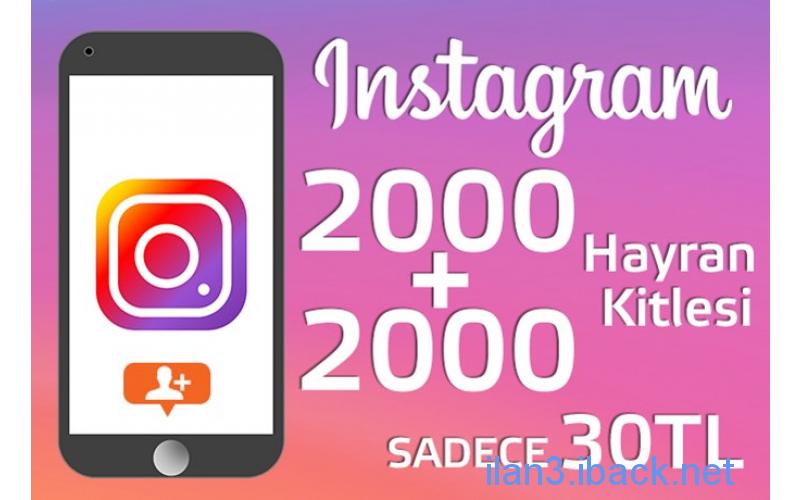 Sizin için Instagram Hesabınıza +4000 Karışık Hayran